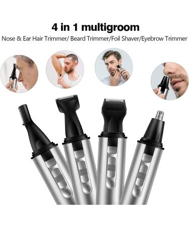 4 in 1 Multifunctional Trimmer - USB Rechargeable Ear Nose & Eyebrow Hair Trimmer for Home Travel & Work Easy Cleansing & Compact Design - Buy Online on SooperMarket.com