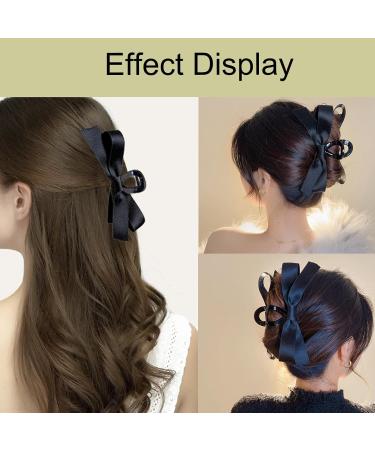 Zufio Claw Clip with Bow for Thin Hair - Black Hair Bow for Women and Girls - Buy Online on SooperMarket.com