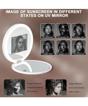 Hansong Compact UV Camera Mirror 2X Magnification Travel Makeup Handheld Pocket Mirror - Buy Online on SooperMarket.com
