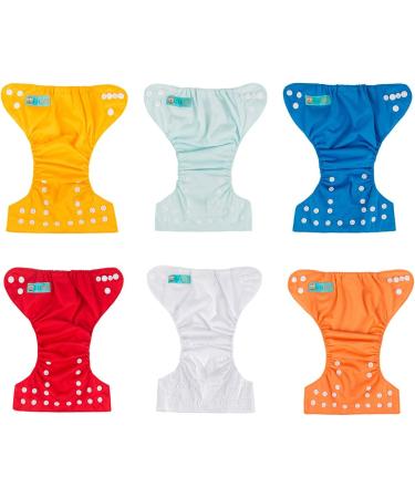 ALVABABY Newborn Cloth Diapers 6pcs with 12 Insert - 6SVB03 Pure Color 03 - For Less Than 12 Pounds - Snaps Closure - Pack of 1 - Buy Online on SooperMarket.com