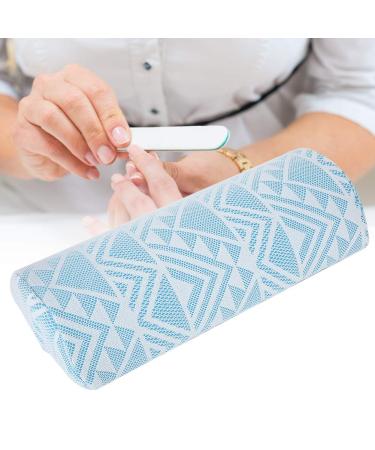 Easy To Clean High Flexibility Nail Art Pad Nail Art Hand Pillow Beauty Salon Woman for Home Manicure Store Blue geometry