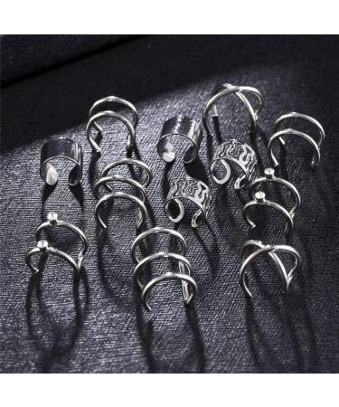Diarypiece 12 Pcs Retro Advanced Sense Ear Bone Clip Without Pierced Metal Ear Cuff Jewelry Metal alloy - Buy Online on SooperMarket.com