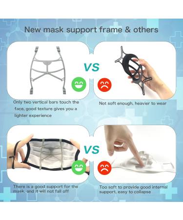 Awolf Face Mask Holder 3D Bracket 5-Pack Grey - Inner Support Frame for Cloth Masks - Protects Lipstick - Easy Breathing for Adults - Buy Online on SooperMarket.com