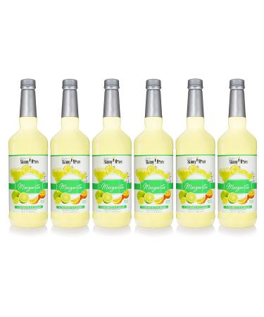 Jordan's Skinny Mixes Sugar-Free Margarita Mix Flavored Cocktail Mixer for Drinks - Fresh Lime Drink Flavoring for Cocktails & Mocktails - Low Calorie Gluten-Free Keto Friendly - 946.35 ml - Pack of 6