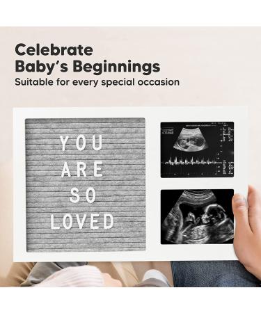 Felt Letter Board Baby Keepsake - Gender Reveal Gift - Ultrasound Picture Frame - Buy Online on SooperMarket.com