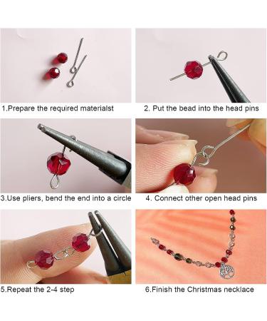 DADIFEN 304 Stainless Steel Eye Pins 40mm 200pcs/Box - DIY Jewelry Making Supplies for Earrings, Necklaces, and Bracelets - Buy Online on SooperMarket.com