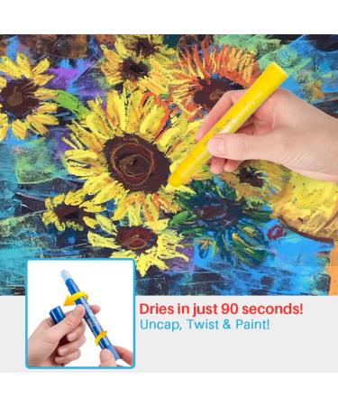 MayMoi Washable Tempera Paint Sticks for Kids | Non-Toxic, Quick Drying & No Mess | 24 Bright Colors, 6g each | 24 Count pack | Ideal for Art Projects - Buy Online on SooperMarket.com