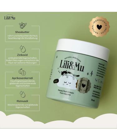 Lili & Mu Wound Protection Cream | Baby Zinc Cream for Diaper Rash | Natural Moisturizing Baby Care with Panthenol & Shea Butter | 75ml - Buy Online on SooperMarket.com