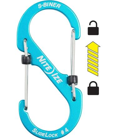 Nite Ize LSBA4-03-R6 S-Biner SlideLock Dual Locking Carabiner | Size #4 | Blue - Buy Online on SooperMarket.com