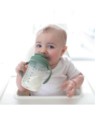 Dr. Brown's Milestones Baby's First Straw Cup 6m+ | Olive Green Sippy Cup 9oz/270ml - Buy Online on SooperMarket.com
