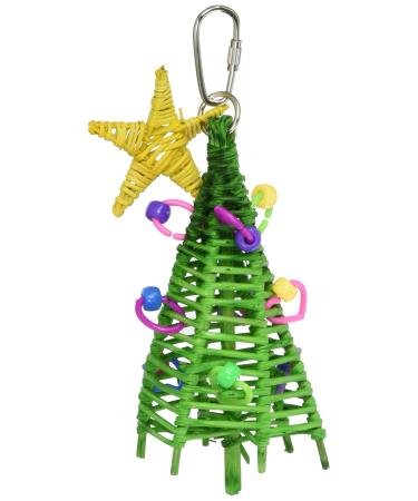 Super Bird Creations SB872 Mini Xmas Tree Bird Toy, Small/Medium Bird Size, 7" x 2"