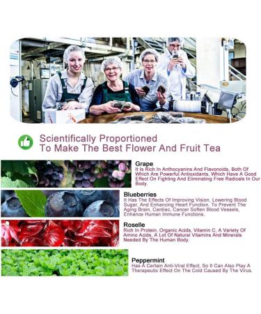 Plant Gift Ireland Spring Fruit Tea Oganic Fruit Herbal Tea All Natural Flavors Loose Leaf Roselle Grapes Blueberries Peppermint Non GMO Vegan Tea Bags Into Iced Tea & Hot Tea 70G/2.5oz - Buy Online on SooperMarket.com