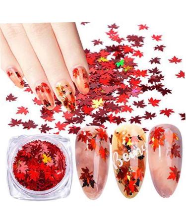 Thanksgiving Decor4 Colors Maple Leaf Nail Art Sequins Maple Leaf Nail Glitters Stickers Autumn Nail Sequins for Nail Art - Buy Online on SooperMarket.com