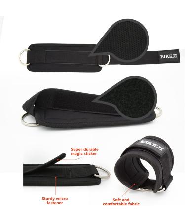 Eikeji Foot Loops Cable Pull Set - 2-Piece D-Ring Foot Cuffs & Carabiners for Fitness Training - Leg Extensions & Glute Workout for Men & Women - Buy Online on SooperMarket.com
