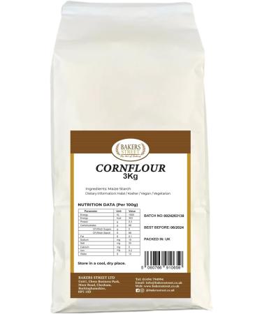 Bakers Street Cornflour 3Kg Bag Premium Quality Maize Starch for Cooking Thickener Free Next day Delivery - Buy Online on SooperMarket.com