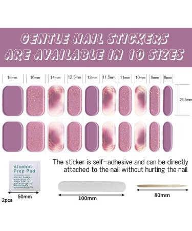 Semi Cured Gel Nails Strips 20PCS Burple Glitter Self Adhesive Gel Nail Stickers Soft Full Nail Wraps Waterproof Gel Nail Strips Decal with Nail File & Stick UV/LED Lamp Required - Buy Online on SooperMarket.com