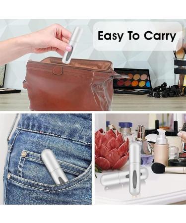 Rosiya Perfume Atomiser pack of 1 Perfume Travel Bottle 5ML Refillable Perfume Spray Bottle Easy to Refill Empty Atomiser Bottle for Purse Handbag Pocket and Luggage (Silver) Silver Pack of 1 - Buy Online on SooperMarket.com