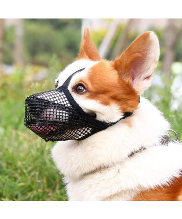Breathable Mesh Dog Muzzle - Adjustable Safety Strap for Small Dogs | Nylonnetz Comfort Fit - Buy Online on SooperMarket.com