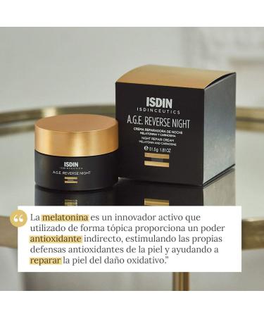 ISDIN Isdinceutics A.G.E Reverse Night | Anti-ageing night repair cream with melatonin | (50ml) Night Cream - Buy Online on SooperMarket.com
