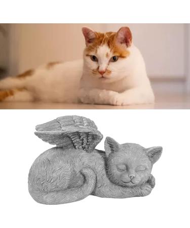 Qcwwy Pet Memorial Statue | Angel Cat Grave Marker | Resin Sleeping Pet Angel Sculpture | Tribute Ornament for Pet Memorials - Buy Online on SooperMarket.com