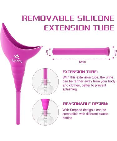Female Urination Device - Silicone Funnel Urine Cups for Women | Portable & Reusable Pee Funnel for Outdoor Activities & Camping (Fuchsia Purple) - Buy Online on SooperMarket.com