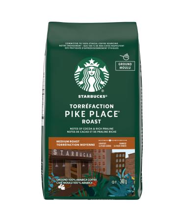STARBUCKS Pike Place Roast Ground Coffee Medium Roast Smooth Well-Rounded Blend Of Latin American Coffee Beans 340g Bag