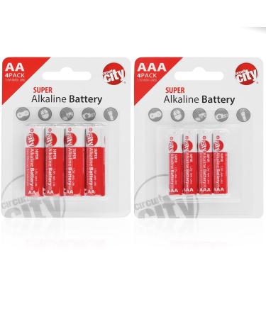 Circuit City Essential 4 AA & 4 AAA High Performance Alkaline Batteries (8 Total)