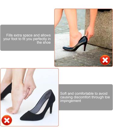 Adjustable Soft Sponge Shoe Fillers | Big Toe Plug Inserts for High Heels | Unisex Foot Pain Relief | Black, 2 Pairs - Buy Online on SooperMarket.com