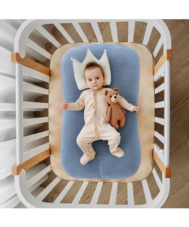 HOMBYS Muslin Baby Lounger Cover 2 Pack - 100% Cotton Slipcover for Infant Pillow (Blue & Grey) - Buy Online on SooperMarket.com