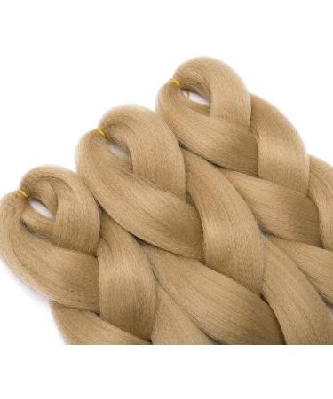 Jumbo Braiding Hair Extensions Colorful Synthetic Hair for DIY Crochet Box Braids Ombre 1Pc 24inch Ash Blonde - Buy Online on SooperMarket.com