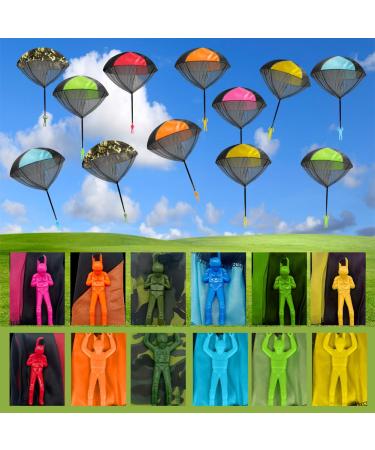 Ainiv parachute toy children parachutist toys outdoor games for children flight toys parachute children's toys throwing game children joosting children's birthday guest gifts 12PCs