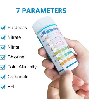FUNSWTM 7 in 1 Aquarium Test Strips - 100Pcs | Freshwater and Saltwater Fish Tank Test Kit for pH, Nitrite, Nitrate, Chlorine & Hardness Detection - Buy Online on SooperMarket.com