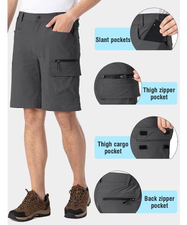 Rdruko Men's Quick Dry Cargo Shorts - Dark Grey, 36 - Buy Online on SooperMarket.com