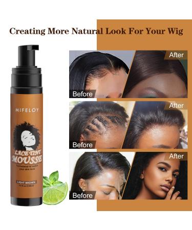 Women s Melting Mousse Foam for Lace Front Wigs - 3.4 fl oz Mocha Light Brown | Natural Edge Control & Bold Hold Lace Spray Glue | Wig Tool Set - 100ml - Buy Online on SooperMarket.com