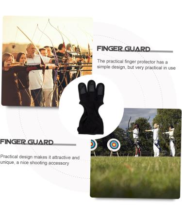 Anneome Archery Finger Stall Mittens Bow and Finger Glove Three Finger Archery Gloves Leather Gloves Archery Equipment Portable Shooting Glove Wear-resistant Archery Equipment Black Major 20x10cm Black - Buy Online on SooperMarket.com