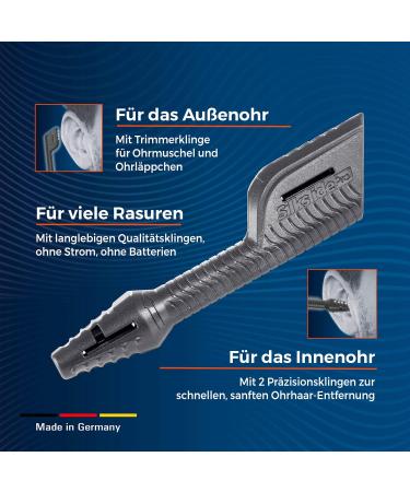Silkslide Pro Ohrhaar Razierer - Sanfte & sichere Ohrenhaaren Entfernung | Hygienisch waschbare Solingen Klingen | Made in Germany - Buy Online on SooperMarket.com