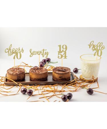 24 Pcs Glitter 70th Birthday Cupcake Toppers Since 1954 Cupcake Picks for Man Woman 70th birthday decoration 70th Party Cake Decoratios (Gold) - Buy Online on SooperMarket.com