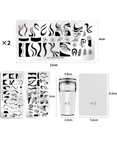 Luvadeyo Nail Art Plates - 2 Piece Stamping Set with Transparent Stamp & Scraper Tool for Women & Girls | International Shipping - Buy Online on SooperMarket.com