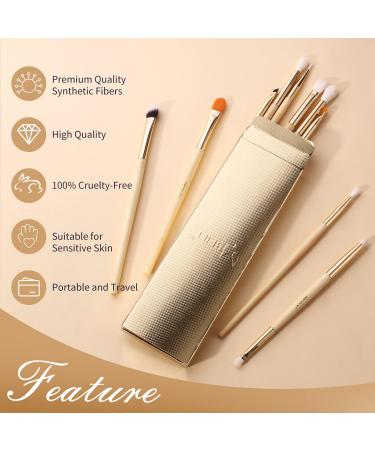 Beili 10 PCs Eyeshadow Brush Set - Perfect for Blending Eyeshadow Highlighter & Eyeliner | Eco-Friendly Bamboo Makeup Brushes for Flawless Eye Makeup - Buy Online on SooperMarket.com