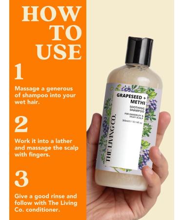 Soothing Grapeseed & Methi Shampoo for Dandruff Relief | 300ml - International Shipping - Buy Online on SooperMarket.com