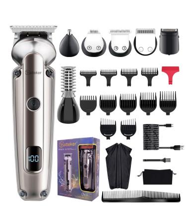 Hatteker Beard Trimmer for Men Waterproof Hair Trimmer Electric Razor Cordless Hair Clippers Shavers for Men Shaving Kit for Nose Mustache Body Facial Beard Grooming Kit Fathers Gifts for Dad