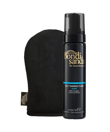Bondi Sands Self Tanning Foam + Application Mitt | Includes Lightweight Sunless Foam + Reusable Mitt for a Flawless Finish 2 Piece Set Dark