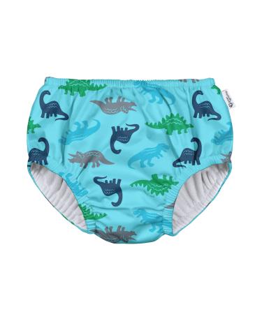 green sprouts - Eco Pull-up Swim Diaper - Aqua Simple Dino - 4T (3-4 Years)