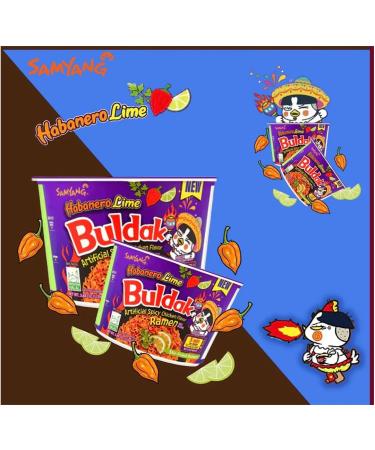 Samyang Buldak Noodles Hot Chicken Flavour Ramen Habanero Lime Big Bowl Cup 110g - Buy Online on SooperMarket.com