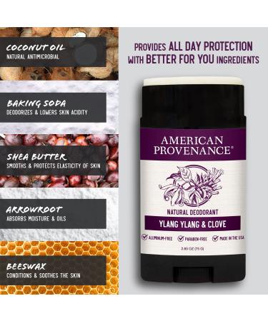 American Provenance Aluminum Free Natural Deodorant For Women and Men - Ylang Ylang and Clove - 24 Hour Odor Protection - Cruelty Free - Made in the USA (1 pack) Ylang Ylang & Clove - Buy Online on SooperMarket.com
