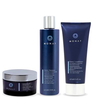 Renew Hydrating Hair Care System - Shampoo Conditioner and Masque System for Dry Brittle Hair (8 oz/6 oz/5 oz)