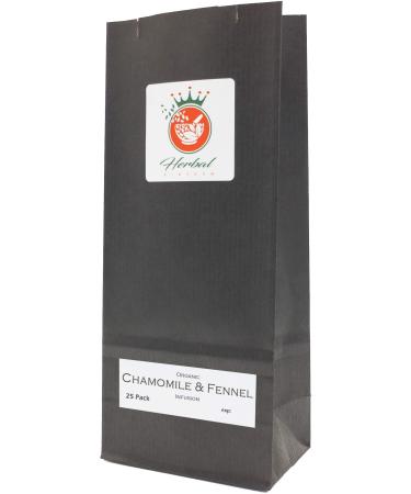 Chamomile Flower and Fennel Seed Organic Herbal Infusion (25 Unbleached Tea Bags - 50g)