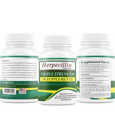 Herpecillin & Herpecillin Super Plus Cold Sore Genital & Shingles Outbreak Symptom Support - 150 Supplements - Buy Online on SooperMarket.com