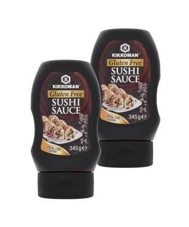 Sushi Sauce Gluten Free Soy Sauce Alternative bundle Containing 2 x 345g Kikkoman Brand Sushi Sauce Squeezy Bottles