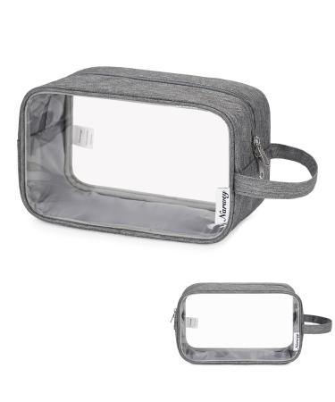 Narwey Clear Travel Toiletry Bag for Women Traveling Dopp Kit Makeup Bag Organizer for Toiletries Accessories Cosmetics (Grey) Y-grey